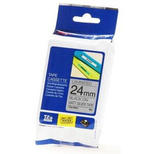 ΓΝΗΣΙΟ BROTHER P-TOUCH SILVER MATT/BLACK 8M 24MM OEM: TZEM951