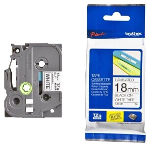 ΓΝΗΣΙΟ BROTHER P-TOUCH TZE241 WHITE/BLACK (8M X 18MM) OEM: TZE241