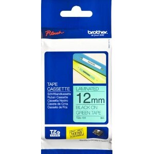 ΓΝΗΣΙΟ BROTHER P-TOUCH TZE731 GREEN/BLACK (8M X 12MM) OEM: TZE731