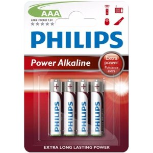 ΜΠΑΤΑΡΙΑ PHILIPS POWER ALAKLINE LR03P4B/10 3A 4ΤΕΜ