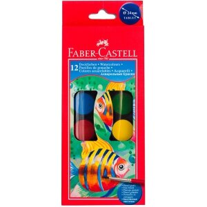 ΝΕΡΟΜΠΟΓΙΕΣ FABER-CASTELL SMALL 12 ΧΡΩΜΑΤΑ + ΠΙΝΕΛΟ 24MM