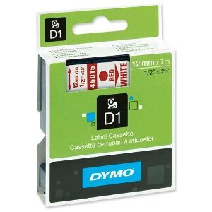 DYMO ΕΤΙΚΕΤΕΣ D1 12MM RED/WHITE 45015 S0720550