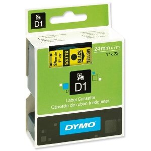 DYMO ΕΤΙΚΕΤΕΣ D1 24MM BLACK/YELLOW LABELS 53718 S0720980