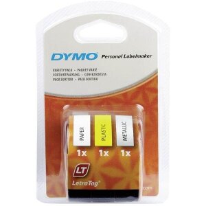 DYMO ΕΤΙΚΕΤΕΣ LETRATAG VARIETY PACK PAPER, PLASTIC, METALLIC S0721800