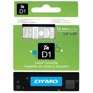 DYMO ΧΑΡΤΟΤΑΙΝΙΑ ΓΙΑ ΕΤΙΚΕΤΟΓΡΑΦΟ D1 12 MM X 7 M WHITE / TRANSPARENT 45020 S0720600