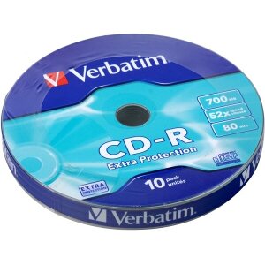 VERBATIM 43725 CD-R 700MB EXTRA PROTECTION WRAP 10PCS