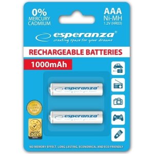 ΜΠΑΤΑΡΙΕΣ ESPERANZA NI-MH 3A 1000MAH WHITE 2PCS