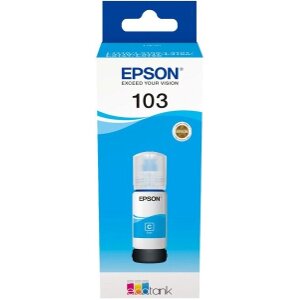 ΓΝΗΣΙΟ ΜΕΛΑΝΙ EPSON 103 CYAN ΜΕ OEM:C13T00S24A