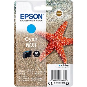 ΓΝΗΣΙΟ ΜΕΛΑΝΙ EPSON 603 CYAN ΜΕ OEM:C13T03U24010