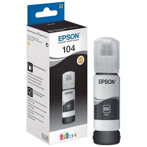 ΓΝΗΣΙΟ ΜΕΛΑΝΙ EPSON BLACK 104 ΜΕ OEM:C13T00P140