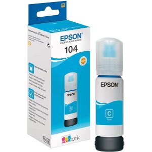 ΓΝΗΣΙΟ ΜΕΛΑΝΙ EPSON CYAN 104 ΜΕ OEM:C13T00P240