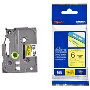 ΓΝΗΣΙΟ BROTHER P-TOUCH TZE611 YELLOW/BLACK (8M X 6MM) OEM: TZE611