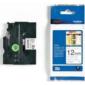 ΓΝΗΣΙΟ BROTHER P-TOUCH TZEN231 WHITE/BLACK (8M X 12MM) NOT LAMINATED OEM: TZEN231