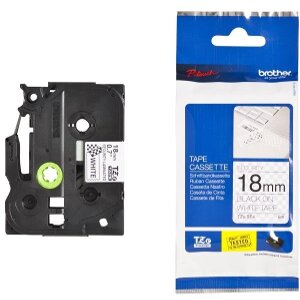 ΓΝΗΣΙΟ BROTHER P-TOUCH TZESE4 WHITE/BLACK (8M X 18MM) OEM: TZESE4