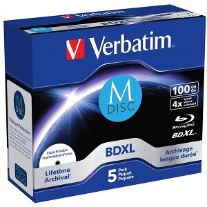 VERBATIM 43834 BD-R M-DISC 100GB X4 PRINTABLE 5PCS