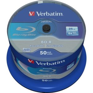 VERBATIM 43838 25GB X6 DATALIFE BD-R CB 50PCS