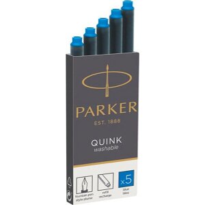 ΑΝΤΑΛΛΑΚΤΙΚΕΣ ΑΜΠΟΥΛΕΣ PARKER S-QUINK ΣΕ ΚΟΥΤΙ BLUE WASHABLE 5 ΤΕΜ