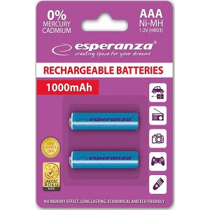 ΜΠΑΤΑΡΙΕΣ ESPERANZA NI-MH 3A 1000MAH BLUE 2PCS