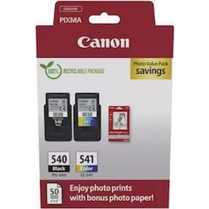 CANON ΜΕΛΑΝΙ INKJET PG 540 & CL 541 BLACK & COLOUR + PHOTO PAPER 50SH ΜΕ OEM:5225B013