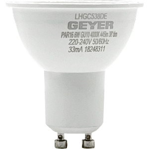 ΛΑΜΠΤΗΡΑΣ GEYER LED PAR16 6W GU10 4000K 445LM 38° DIM