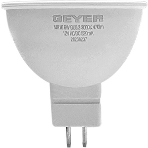 ΛΑΜΠΤΗΡΑΣ GEYER LED MR16 6W GU5.3 3000K 470LM 36° 12V AC/DC