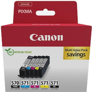 CANON ΜΕΛΑΝΙ INKJET PGI-570/CLI-571 INK 5 COLOURS ΜΕ OEM:0372C006