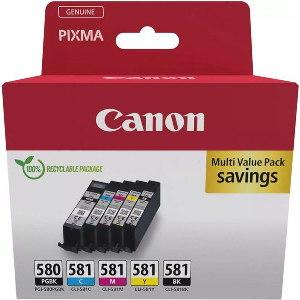 CANON ΜΕΛΑΝΙ INKJET PGI-580BK/CLI581 5 COLOURS ΜΕ OEM:2078C007