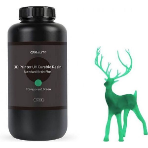 CREALITY RESIN PLUS TRANSPARENT GREEN, 1KG STANDARD RIGID RESIN PLUS FOR 3D PRINTERS