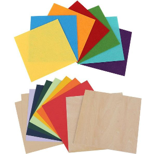 CREALITY SMART LASER ENGRAVING SHEETS PACK, 2X BASSWOOD, 2X CRAFT PAPER, COLORED PAPERS AND FELT