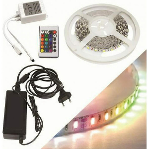 FOSME 24-00508 ΛΕΝΤΟΤΑΙΝΙΑ 5Μ 72W IP20 RGB ME ΤΡΟΦΟΔΟΤΙΚΟ ΚΟΝΤΡΟΛΕΡ BLISTER