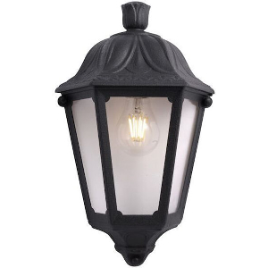 EUROLAMP FUMAGALLI IESSE ΑΠΛΙΚΑ ΤΟΙΧΟΥ ΜΑΥΡΗ ΜΙΣΟ ΦΑΝΑΡΑΚΙ E27 350X220MM 145-26235