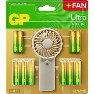 GP ULTRA ALKALINE 12X AA + 12X AAA +FAN