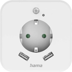 HAMA 223498 LED NIGHT LIGHT WITH SOCKET, 2 USB OUTPUTS, MOTION AND LIGHT SENSOR