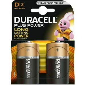 DURACELL ALKALINE PLUS BATTERY LR20 D 2PCS