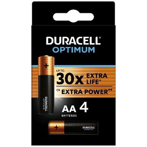 DURACELL ALKALINE BATTERY OPTIMUM LR6 AA 1.5V 4PCS