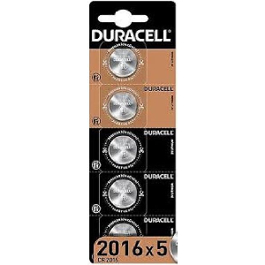 DURACELL LITHIUM BUTTON BATTERY DL2016 / CR2016 3V 5 PCS