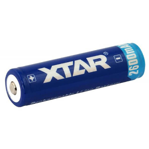 RECHARGEABLE BATTERY XTAR 18650 FOR TORCHES WITH PROTECTION, 2600MAH, LI-ION
