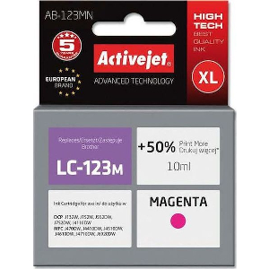 ACTIVEJET AB-123MN ΜΕΛΑΝΙ ΣΥΜΒΑΤΟ ΜΕ BROTHER LC123M/121M 10 ML MAGENTA
