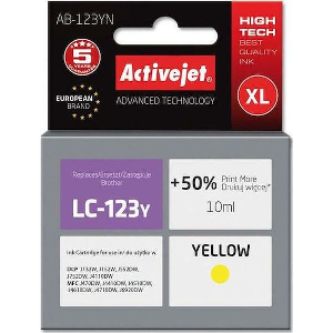 ACTIVEJET AB-123YN ΜΕΛΑΝΙ ΣΥΜΒΑΤΟ ΜΕ BROTHER LC123Y/121Y 10 ML YELLOW