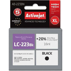 ACTIVEJET AB-223BN ΜΕΛΑΝΙ ΣΥΜΒΑΤΟ ΜΕ BROTHER LC223BK 16 ML BLACK