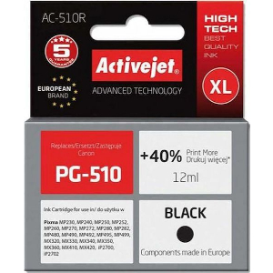 ACTIVEJET AC-510R ΜΕΛΑΝΙ ΣΥΜΒΑΤΟ ΜΕ CANON PG-510 PREMIUM 12 ML BLACK