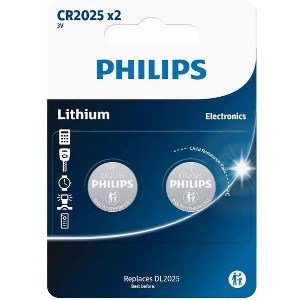 PHILIPS CR2025P2/01GRS ΜΠΑΤΑΡΙΑ ΛΙΘΙΟΥ BLISTER 2ΤΕΜ. 150MAH 3V