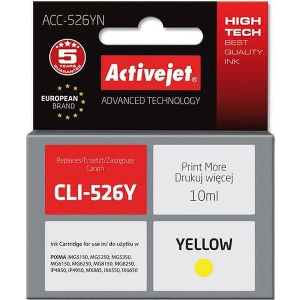 ACTIVEJET ACC-526YN ΜΕΛΑΝΙ ΣΥΜΒΑΤΟ ΜΕ CANON CLI-526Y 10 ML YELLOW