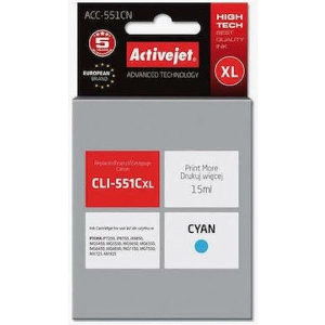 ACTIVEJET ACC-551CN ΜΕΛΑΝΙ ΣΥΜΒΑΤΟ ΜΕ CANON CLI-551C 15 ML CYAN