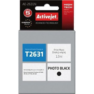 ACTIVEJET AE-2631N ΜΕΛΑΝΙ ΣΥΜΒΑΤΟ ΜΕ EPSON 26 T2631 12 ML BLACK