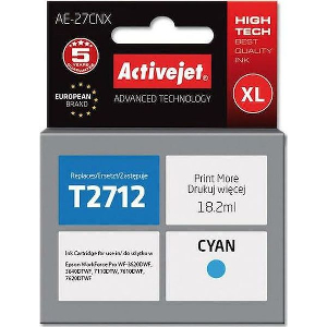 ACTIVEJET AE-27CNX ΜΕΛΑΝΙ ΣΥΜΒΑΤΟ ΜΕ EPSON 27XL T2712 18 ML CYAN