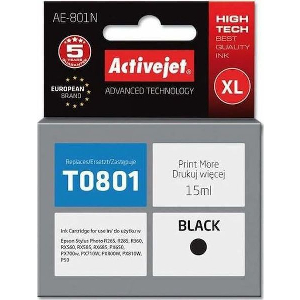 ACTIVEJET AE-801N ΜΕΛΑΝΙ ΣΥΜΒΑΤΟ ΜΕ EPSON T0801 15 ML BLACK