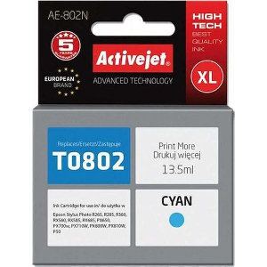 ACTIVEJET AE-802N ΜΕΛΑΝΙ ΣΥΜΒΑΤΟ ΜΕ EPSON T0802 13 5 ML CYAN