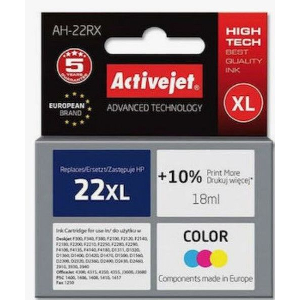 ACTIVEJET AH-22RX ΜΕΛΑΝΙ ΣΥΜΒΑΤΟ ΜΕ HP 22XL C9352A PREMIUM 18 ML COLOR