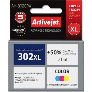 ACTIVEJET AH-302CRX ΜΕΛΑΝΙ ΣΥΜΒΑΤΟ ΜΕ HP 302XL F6U67AE PREMIUM 21 ML 500 PAGES COLOR